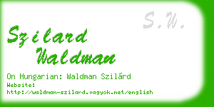 szilard waldman business card