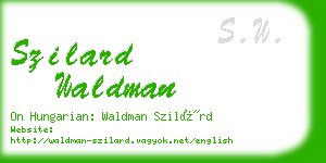 szilard waldman business card